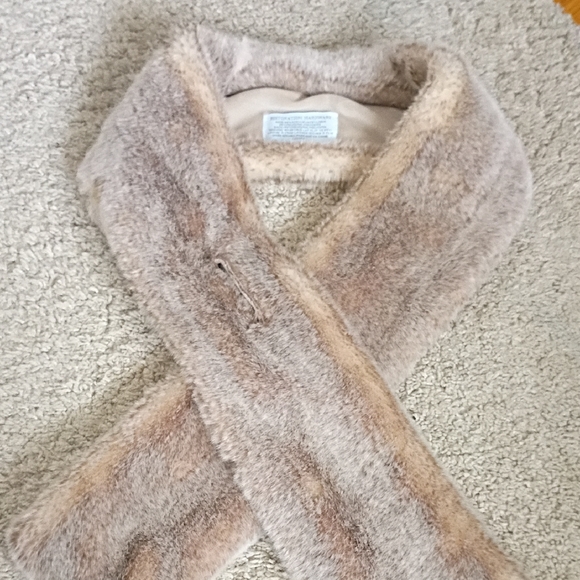 Restoration Hardware Accessories - Restoration Hardware Faux Fur Scarf in Beige and Brown